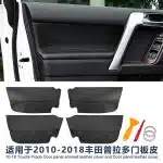 4pcs Microfiber Leather Interior Door Panel Armrest Covers for Toyota Land Cruiser Prado J150 2010-2019, Brown