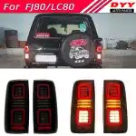 LED Tail Lights Assembly for 1989-1997 Toyota Land Cruiser FJ80 LC80, Dynamic Sequential Turn Signal Lamps, Rear Stop Brake Light Pair