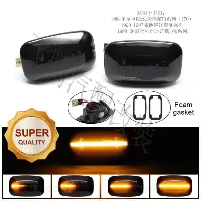 LED Fender Side Marker Turn Signal Lights for Toyota Land Cruiser 80 100 Series 1990-2007, Hilux, Prado 90