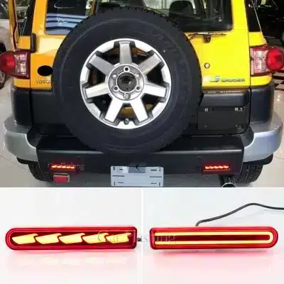 Rear Bumper LED Fog Light Assembly for 2007-2022 Toyota FJ Cruiser, Sequential Turn Signal Brake Reverse Lamp Rear Bumper LED Fog Light Assembly for 2007-2022 Toyota FJ Cruiser, Sequential Turn Signal Brake Reverse Lamp