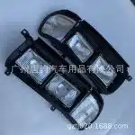 Front Quad Headlight Assembly and Corner Light Kit for 1990-1998 Toyota Land Cruiser LC80 FJ80, Black Finish