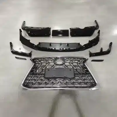 Front Bumper Modification Kit for Lexus LX570 to LX600 Upgrade, Stainless Steel Sport Mesh Grille and Body Surround Assembly Front Bumper Modification Kit for Lexus LX570 to LX600 Upgrade, Stainless Steel Sport Mesh Grille and Body Surround Assembly