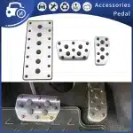 Non-Slip Stainless Steel Brake and Accelerator Pedal Pad Cover Kit with Dead Pedal for Toyota Land Cruiser and Lexus LX570