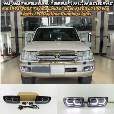 LED Fog Light DRL Set with Dynamic Turn Signal for 1998-2008 Toyota Land Cruiser FJ100 LC100, IP67 Waterproof LED Fog Light DRL Set with Dynamic Turn Signal for 1998-2008 Toyota Land Cruiser FJ100 LC100, IP67 Waterproof