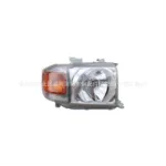 Halogen Headlight Assembly with DRL for Toyota Land Cruiser FJ70 FJ75 Series, 12V 45W Black Housing Headlamps Pair