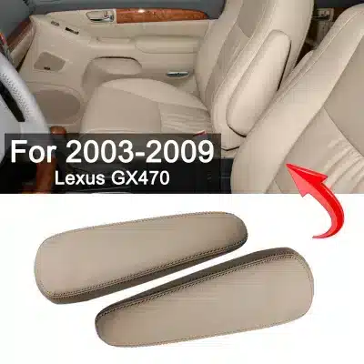 Front Seat Armrest Leather Covers for 2003-2009 Lexus GX470, Microfiber Leather Protector, Dark Grey Pair Front Seat Armrest Leather Covers for 2003-2009 Lexus GX470, Microfiber Leather Protector, Dark Grey Pair