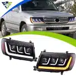 Headlight Lens Cover Clear Shell Replacement for 1998-2007 Toyota Land Cruiser LC100 FJ100, Left & Right Pair
