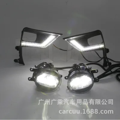Front Bumper Fog Light Kit with Bezel Trim for 2018 Toyota Prado FJ150, IP67 Waterproof 6000K Driving Lamps Front Bumper Fog Light Kit with Bezel Trim for 2018 Toyota Prado FJ150, IP67 Waterproof 6000K Driving Lamps