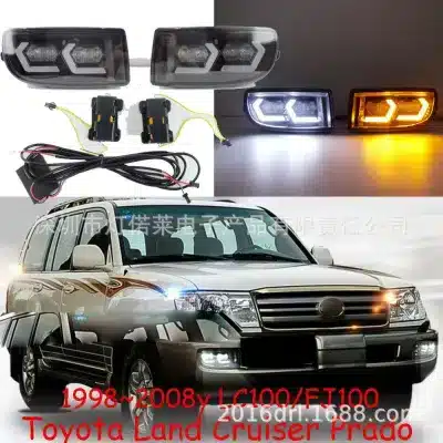LED Daytime Running Lights & Fog Lamp Assembly for 1998-2008 Toyota Land Cruiser LC100 FJ100, 6500K Super White LED Daytime Running Lights & Fog Lamp Assembly for 1998-2008 Toyota Land Cruiser LC100 FJ100, 6500K Super White