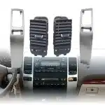 Center Console Air Conditioning AC Vent Outlet Pair with Walnut Wood Grain Trim for 2002-2009 Toyota Land Cruiser Prado LC120