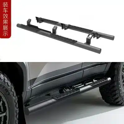 Heavy Duty Steel Side Steps Running Boards for 2024 Toyota Prado LC250, Silver Finish