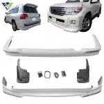 Front and Rear Bumper Surround Body Kit Replacement for 2012-2015 Toyota Land Cruiser LC200, Pearl White