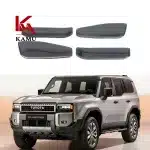 Interior Door Panel Trim Protective Covers for Toyota Prado LC250 2024-2026, Matte Silver ABS Trim, 4-Piece Set