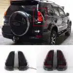 Full LED Tail Light Assembly for 2003-2009 Lexus GX470, Smoked Lens with Sequential Turn Signal & Running Brake Light