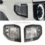 Smoked Lens Front Corner Fender Indicator Lights for 2024-2027 Toyota Land Cruiser LC70 LC76 LC79 FJ79