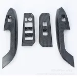 Carbon Fiber Style Window Switch Panel Cover Trim for 2023 Toyota Land Cruiser LC300 Armrest Box Decor