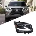 Full LED Headlight Assembly with DRL Streamer Turn Signal for 2014-2019 Lexus GX400 GX460, Left/Right Replacement