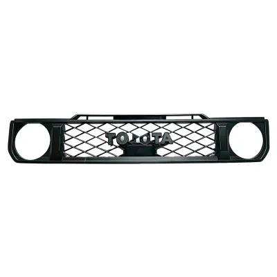Front Bumper Grille Replacement for 2024 Toyota Land Cruiser LC76 LC78 LC79, Matte Black/Chrome Style Front Bumper Grille Replacement for 2024 Toyota Land Cruiser LC76 LC78 LC79, Matte Black/Chrome Style