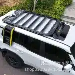 Roof Rack Side Ladder External Cargo Climbing Step for 2024 Toyota Land Cruiser Prado LC250 J250, Black Finish