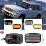 Dynamic LED Side Marker Turn Signal Lights for Toyota Land Cruiser 70 80 100 & Lexus LX470, Sequential Fender Lamps Replacement