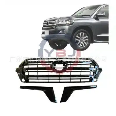 Front Radiator Grille Glossy Black Obsidian Style with Emblem for 2016-2021 Toyota Land Cruiser LC200 FJ200 Front Radiator Grille Glossy Black Obsidian Style with Emblem for 2016-2021 Toyota Land Cruiser LC200 FJ200