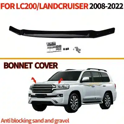 Front Hood Bug Deflector Stone Guard for Toyota Land Cruiser LC200 J200 2016-2021, Matte Black Front Hood Bug Deflector Stone Guard for Toyota Land Cruiser LC200 J200 2016-2021, Matte Black