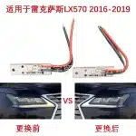 Right Side LED DRL Headlight Chip & Ballast Light Source Board for 2016-2019 Lexus LX570, Aluminum Heat Sink