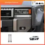 Stainless Steel Headlight Eyebrow Trim Strips for 2024 Toyota Land Cruiser Prado LC250, Silver Chrome Finish