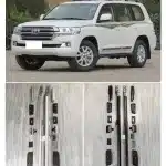 Heavy Duty Black Roof Rack Rails Replacement for 2008-2021 Toyota Land Cruiser LC200, European Style Thickened Aluminum Crossbars