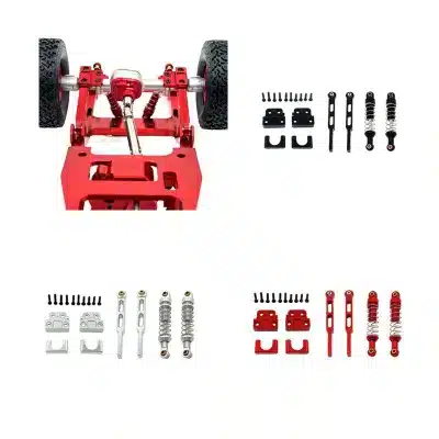Metal Rear Linkages Pull Rods and Shock Absorber Set for MN Model MN82 MN82S MN82Pro LC79 1/12 RC Crawler Upgrade Parts, Silver Metal Rear Linkages Pull Rods and Shock Absorber Set for MN Model MN82 MN82S MN82Pro LC79 1/12 RC Crawler Upgrade Parts, Silver