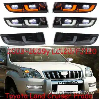 Front Fog Light Assembly Replacement for Toyota Land Cruiser Prado LC120 2003-2009, Halogen 4300K Warm White Front Fog Light Assembly Replacement for Toyota Land Cruiser Prado LC120 2003-2009, Halogen 4300K Warm White