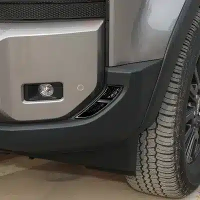 Gloss Black Front Lower Fog Light Cover Trim for 2024 Toyota Prado LC250 Land Cruiser, ABS 2-Piece Set