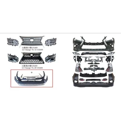 Full Body Kit Facelift Conversion for 2010-2014 Lexus GX460, 2018 Style Spindle Grille & Bumper Set, ABS Material Full Body Kit Facelift Conversion for 2010-2014 Lexus GX460, 2018 Style Spindle Grille & Bumper Set, ABS Material