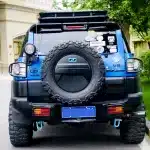 Rear Bumper Lamp Guard Protector Cover Trim for 2007-2022 Toyota FJ Cruiser, Black Steel