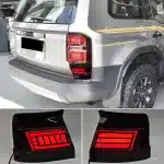 LED Rear Bumper Lights for 2024-2025 Toyota Land Cruiser Prado LC250, Smoked Reflector Sequential Turn Signal Tail Braking Lamp