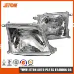 Right Side Headlight Assembly for 1996-2002 Toyota Land Cruiser Prado FJ90, Glass Lens, OE Replacement