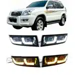 LED Front Bumper Fog Lights Assembly with DRL and Turn Signal for Toyota Prado LC120 FJ120 2002-2010