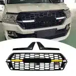GR Style Front Bumper and Grille Assembly with LED DRL Lights for 2016-2022 Toyota Land Cruiser LC200