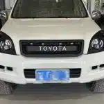 Retro Honeycomb Front Radiator Grille with LED Lights for 2003-2009 Toyota Land Cruiser Prado LC120 FJ120