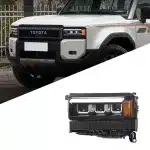 LED Headlight Assembly with Triple-Lens Dual Direct Projectors for 2024-2025 Toyota Prado LC250, Sequential Turn Signal Upgrade