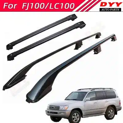 Roof Rack Cross Bars Cargo Carrier for 1998-2006 Toyota Land Cruiser LC100 FJ100, Black and Silver Roof Rack Cross Bars Cargo Carrier for 1998-2006 Toyota Land Cruiser LC100 FJ100, Black and Silver