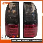 LED Rear Tail Lights Assembly for 1996-2002 Toyota Land Cruiser FJ90, Red and Black Smoked Lens, 12V