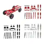 Full Metal Suspension Upgrade Kit Including Tie Rods, Shock Absorbers, and Brackets for MN82 MN82T LC79 MN82S 1/12 RC Crawler