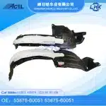 Front Inner Fender Liner Splash Guard Set for 2003-2009 Lexus GX470 UZJ120, Pair LH & RH, Replaces 53876-60051 53875-60051