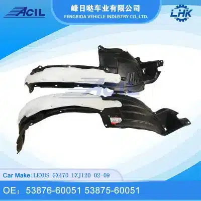 Front Inner Fender Liner Splash Guard Set for 2003-2009 Lexus GX470 UZJ120, Pair LH & RH, Replaces 53876-60051 53875-60051 Front Inner Fender Liner Splash Guard Set for 2003-2009 Lexus GX470 UZJ120, Pair LH & RH, Replaces 53876-60051 53875-60051