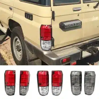 LED Rear Tail Light Assembly Compatible with Toyota Land Cruiser LC76 LC77 LC78, Smoked Black Housing Brake Lamps LED Rear Tail Light Assembly Compatible with Toyota Land Cruiser LC76 LC77 LC78, Smoked Black Housing Brake Lamps