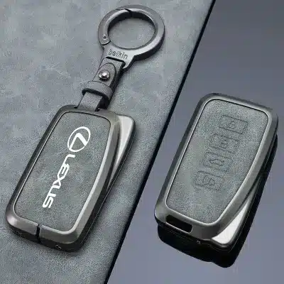 Aluminum Alloy Smart Key Fob Case Cover for Lexus ES200 ES300H RX300 NX200 LX570, 4-Button Protector Shell – Senior Grey