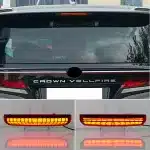 LED High Mount Third Brake Light Smoked Lens with Sequential Turn Signal for Toyota Alphard Vellfire 40 Series Prado LC250 2024