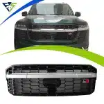 GR Style Front Bumper Grille Matte Black Replacement for 2021-2024 Toyota Land Cruiser LC300
