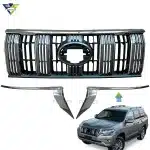 Front Bumper Grille Mesh Assembly for Toyota Land Cruiser Prado FJ150 2018-2023, Black Warrior Style